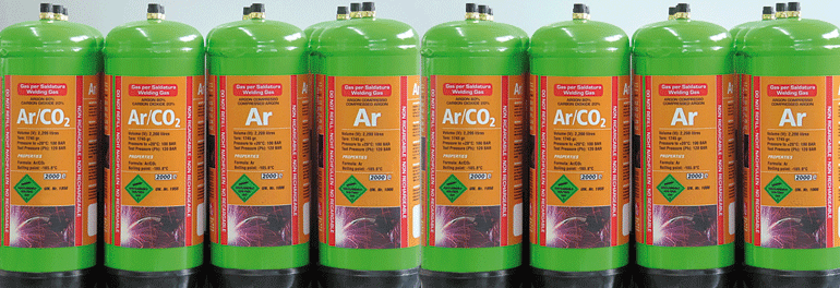 Mini Gas Bottle Regulator MIG Welding Carbon Dioxide & Mix - Disposable Argon 