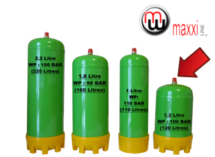 Argon/Co2 2 x 220ltr gas bottle for MIG welding disposable cylinder & regulator. 