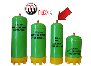 2 x Argon Co2 Disposable Gas Bottle 2.2 Ltr Cylinder @ 100 bar E892 